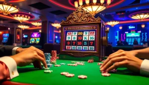 Saksikan aksi permainan yang mendebarkan dengan slot demo Mahjong saat chip berwarna-warni mengelilingi mesin.