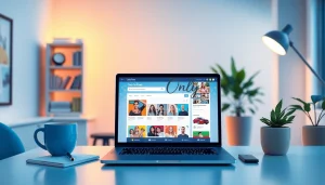 OnlyFans search tool interface displayed in a modern workspace, showcasing a user-friendly design.