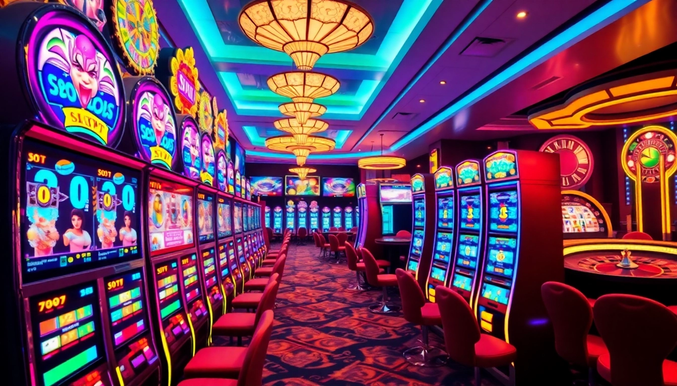 Rasakan kemenangan mendebarkan di slot deposit pulsa tanpa potongan dengan ikon kasino yang cerah dan hidup.