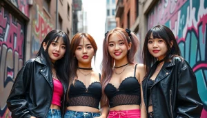 Dynamic portrait of blackpink members showcasing their unique styles and camaraderie.