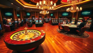 Scène captivante de joueurs en action au meilleur casino en ligne 2026 avec roulette et poker.