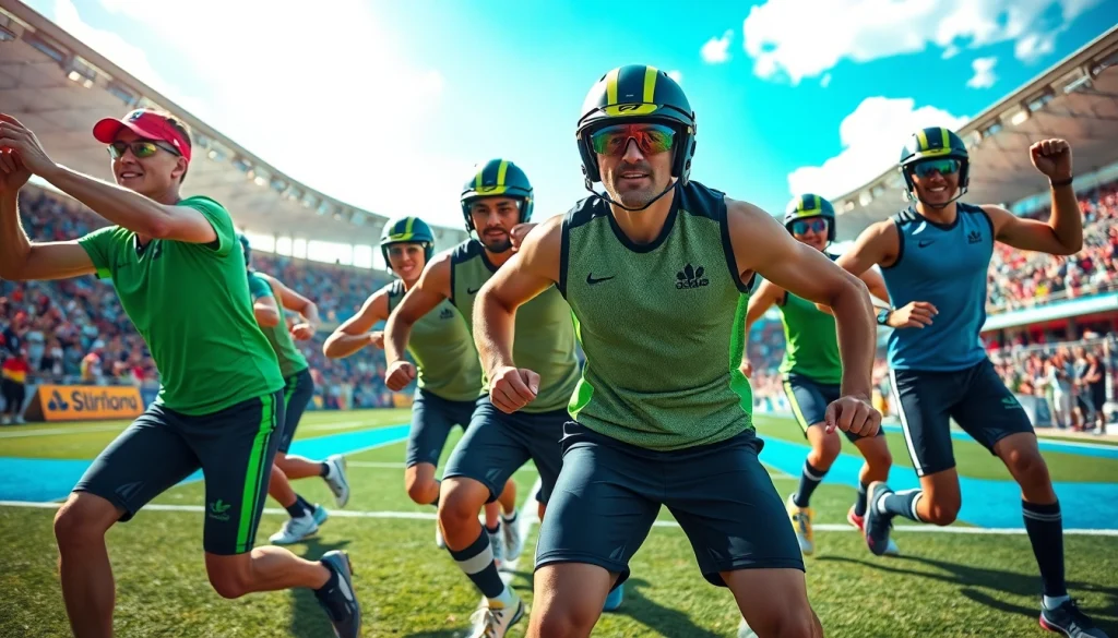 Sportler in Aktion, die mit phantom athletics Ausrüstung trainieren und Wettkampfgeist zeigen.