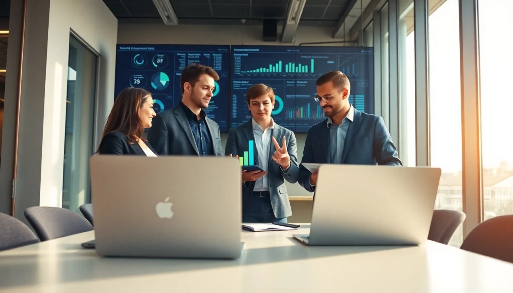 Team utilizing CloudWalk technology in a collaborative workspace.