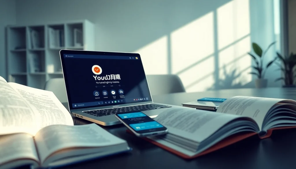 Youdao translation tools in a modern office setting enhancing learning experiences.